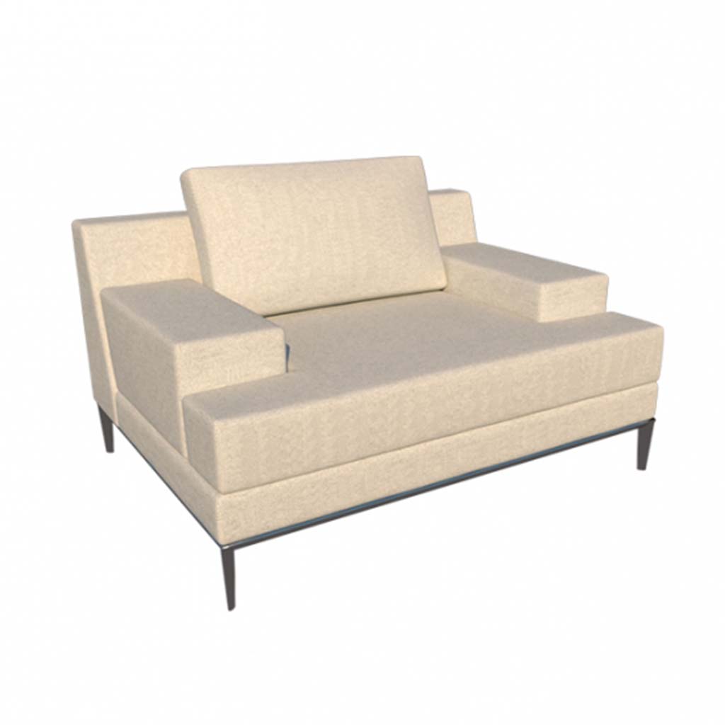2292/A - Zeus Sofa 50"L - Aluminum Legs Zeus Sofa 50"L - Aluminum Legs