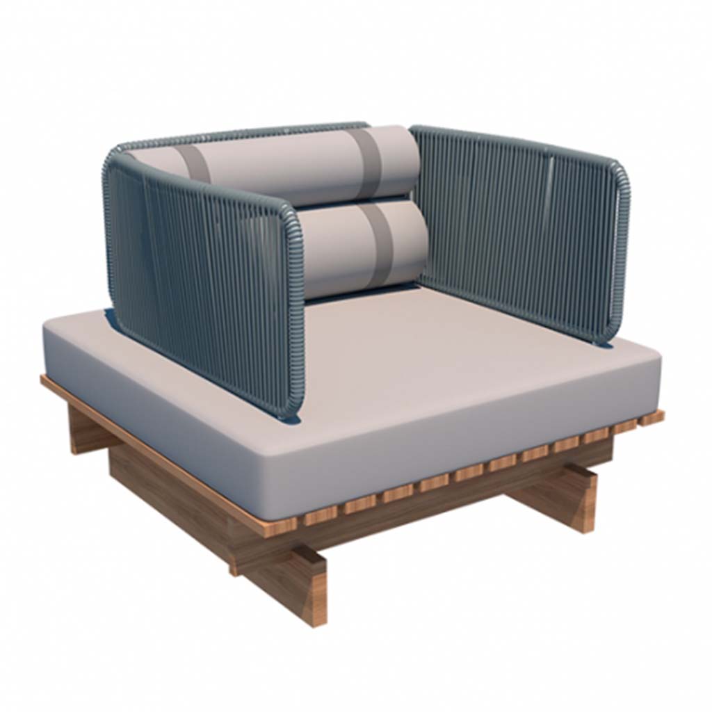 Danubio Loungechair 35.4"L - Rolls Pillows