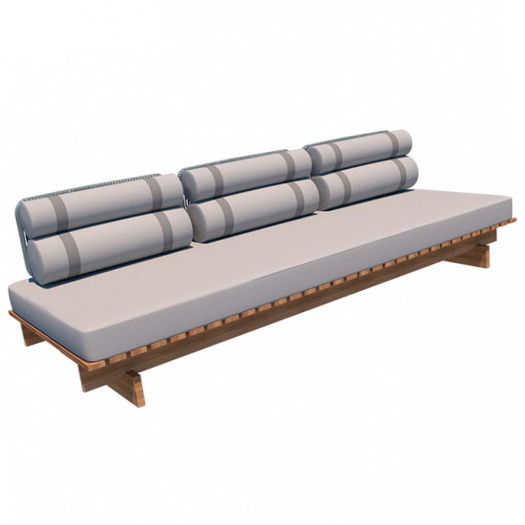 22982/SB - Danubio Sofa 95.2"L - Armless/Rolls Pillows Danubio Sofa 95.2"L - Armless/Rolls Pillows