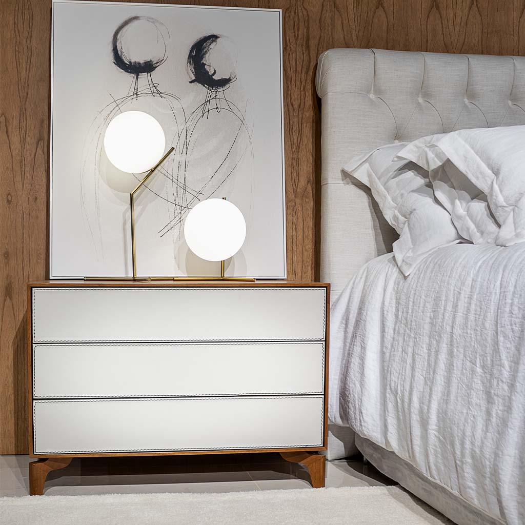 3176/M - Poline Nighstand - Wood Front/3 Drawers Poline Nighstand - Wood Front/3 Drawers