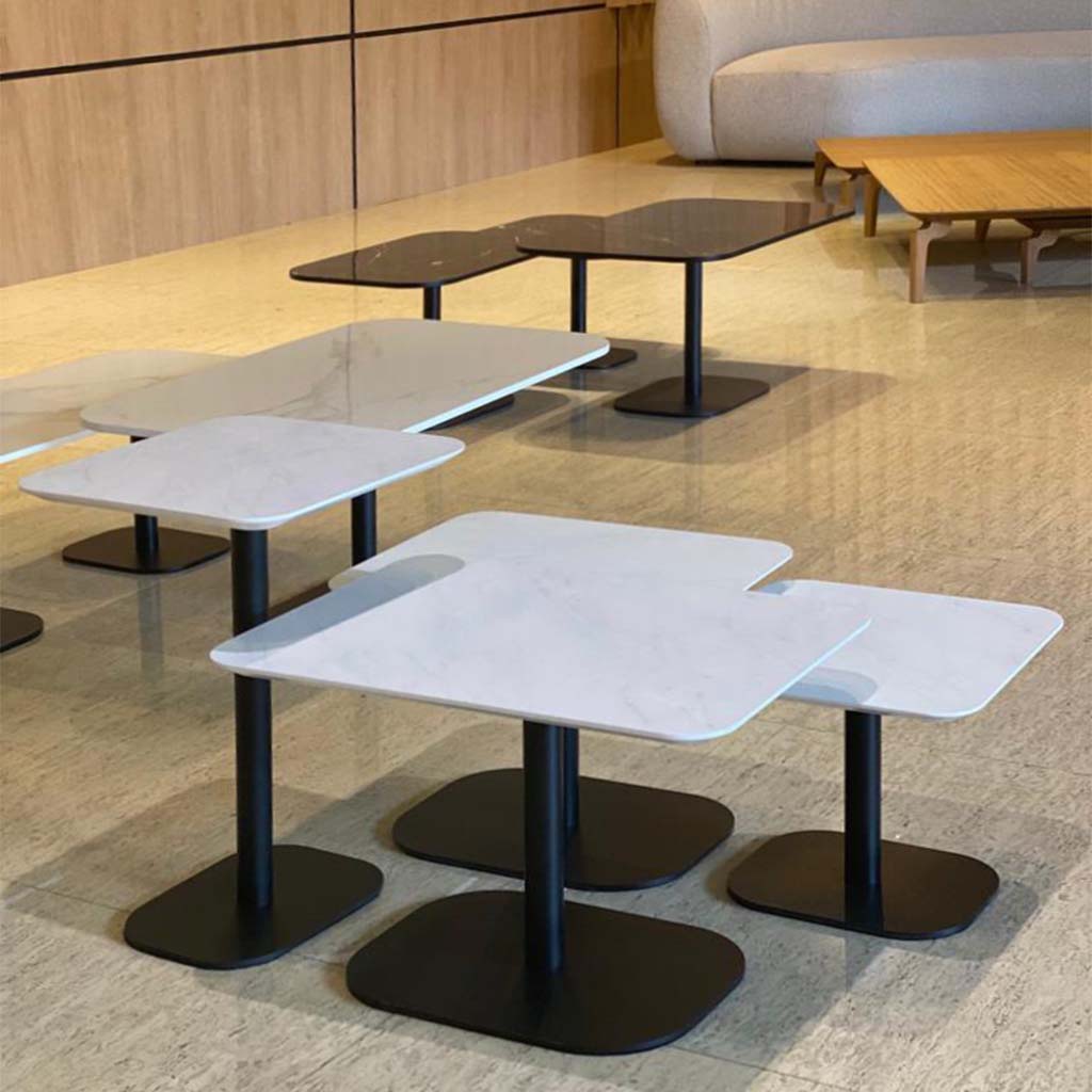 E66843BC - Fit Side Table 18.8"L - Carrara White Fit Side Table 18.8"L - Carrara White