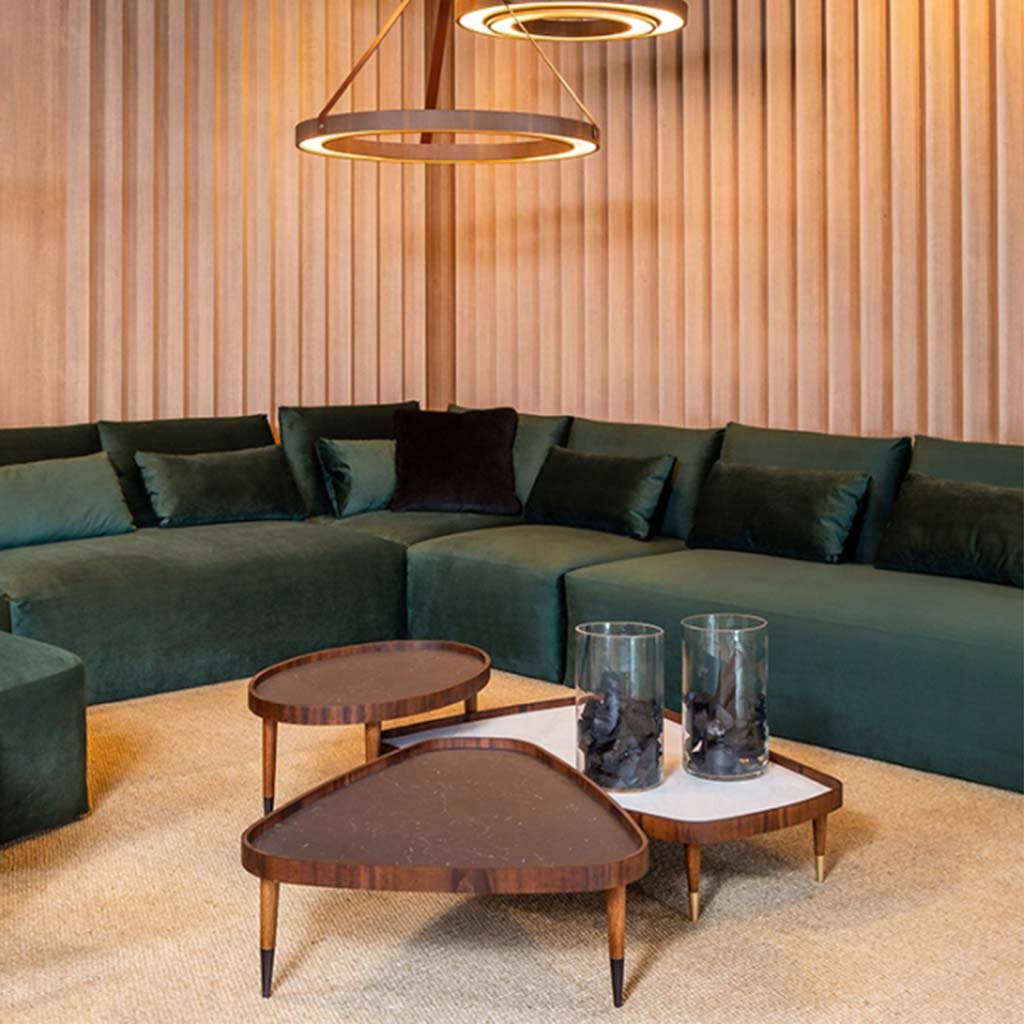 Safira Coffee Table 35.4"L - Black Top