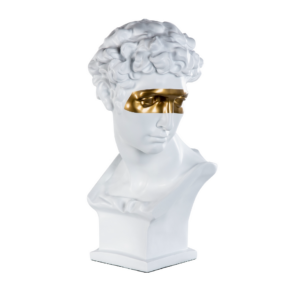 Escultura Decoracion de Resina Blanco/Gold