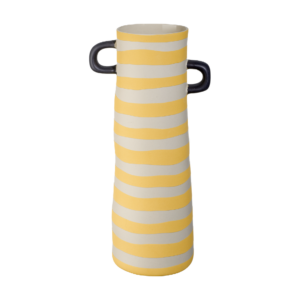 Jarron Rayado Amarillo Gres