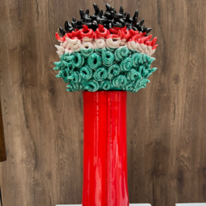 Escultura Erizo Grande en Dos Piezas Cabeza Multicolor