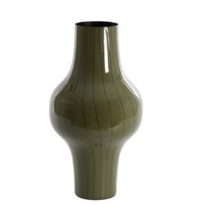 Jarron Deco Sindo Dark Olive Green y Black