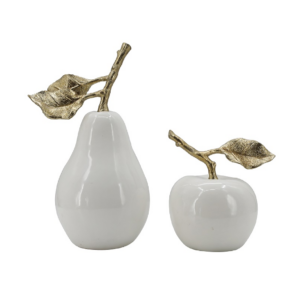 Figura Decorativa Manzana Blanco