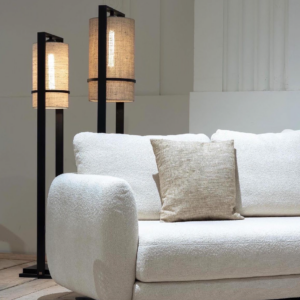 Luminaria de Pie Floor Cubo Gris