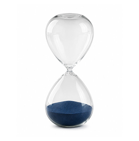 Temporizador De Vidrio + Arena Azul 38 Alt