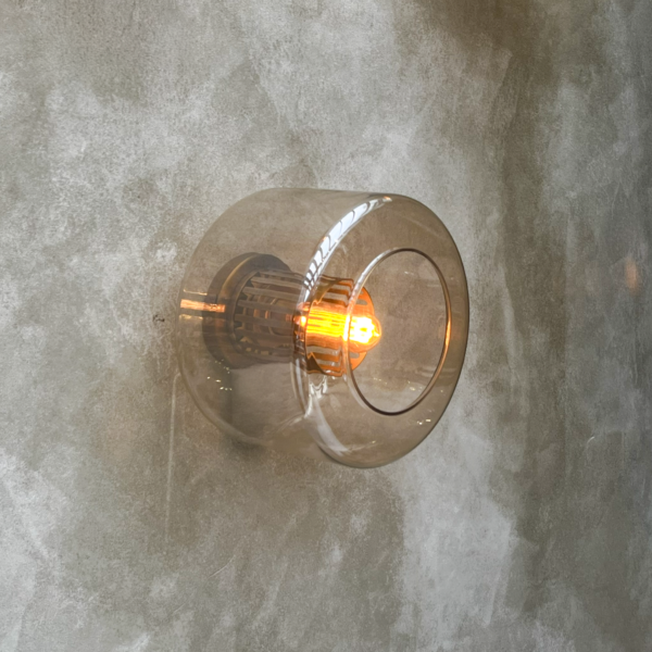 Luminaria de Pared Wall Drum S con Accesorio de Madera Champagne