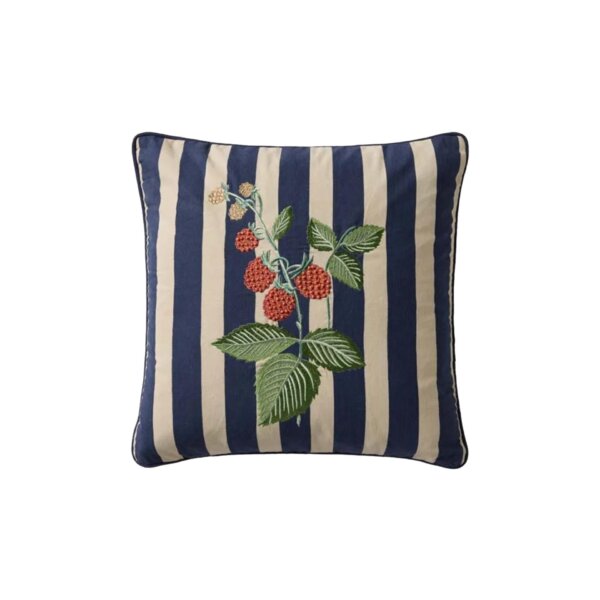 Cojin con Relleno de Plumas Howie Raspberries Navy