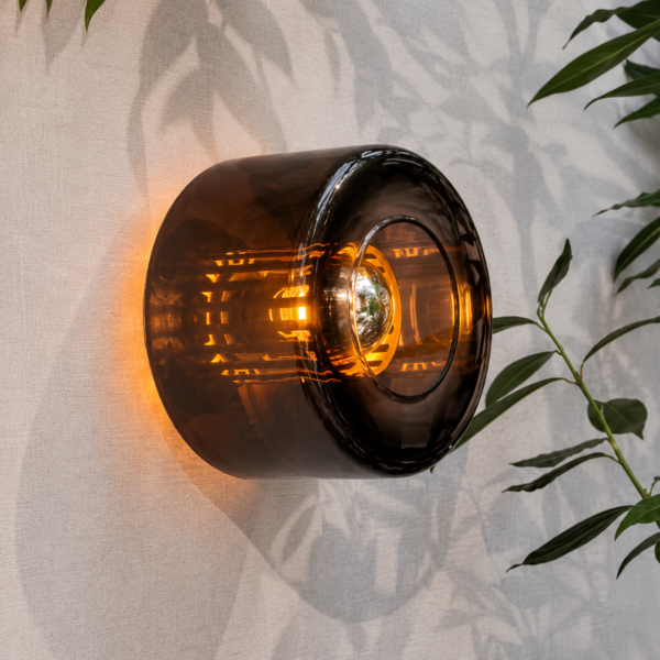 Luminaria de Pared Wall Drum S con Accesorio de Madera Negro
