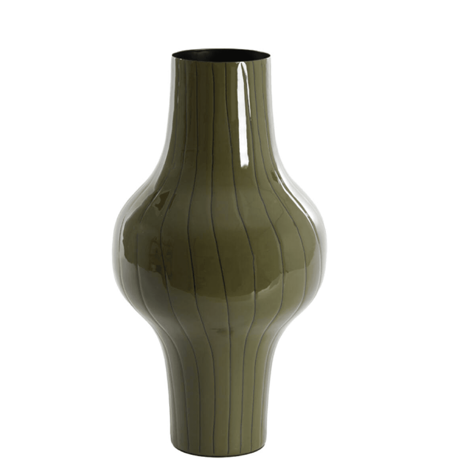 Jarron Deco Sindo Dark Olive Green y Black