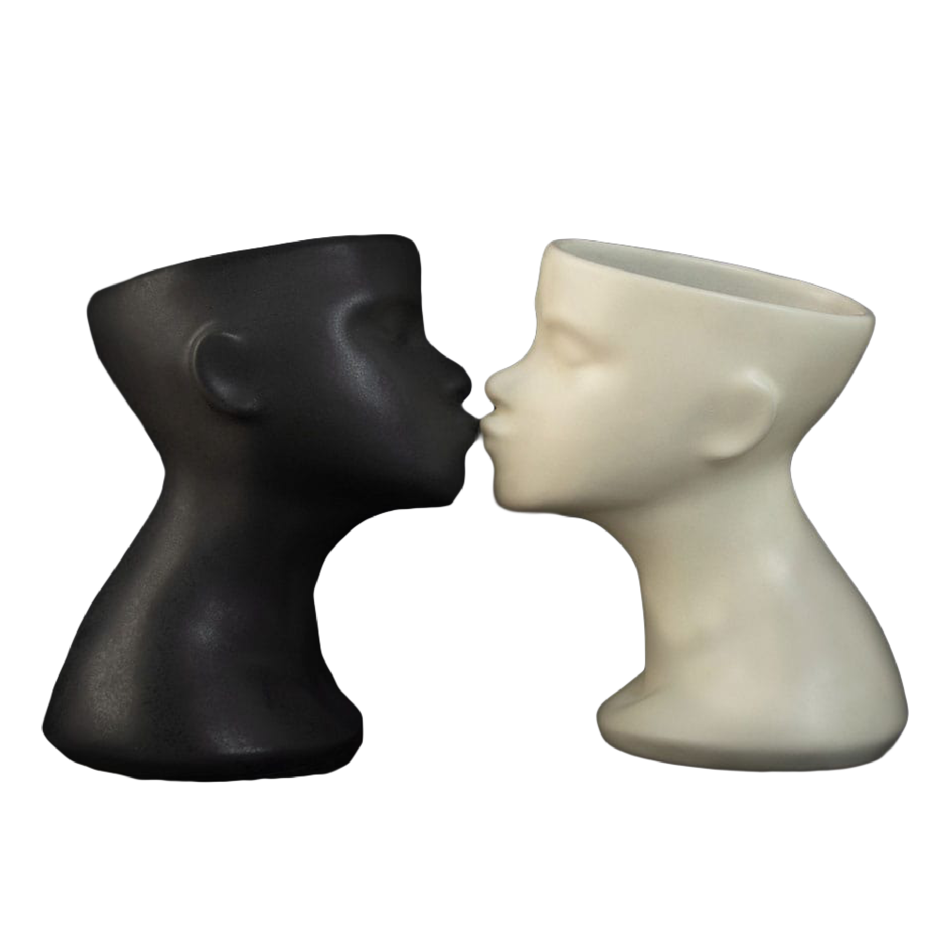 Macetas Duo Love Negro y Blanco Mate