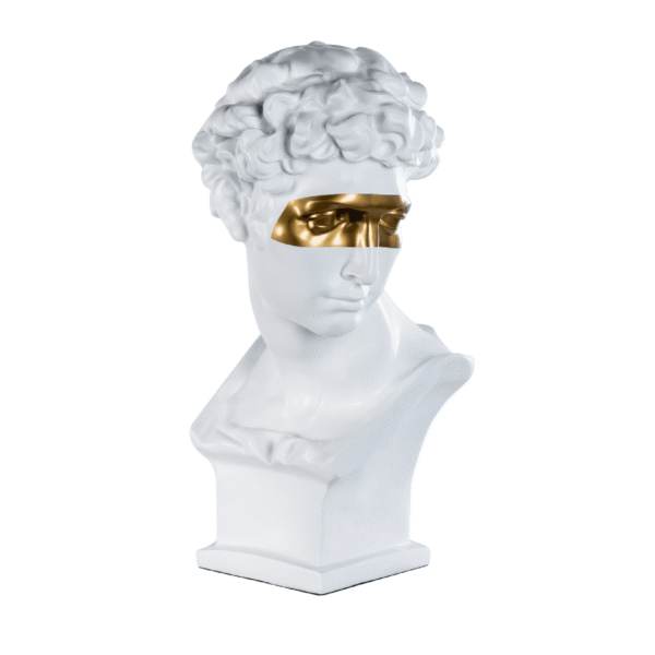 Escultura Decoracion de Resina Blanco/Gold