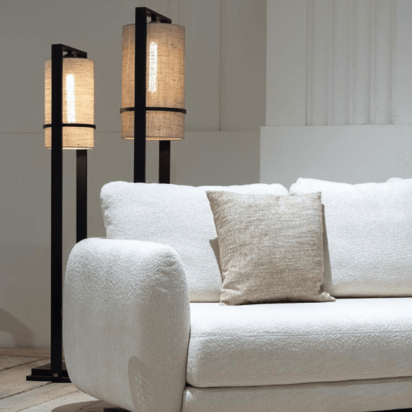 Luminaria de Pie Floor Cubo Gris