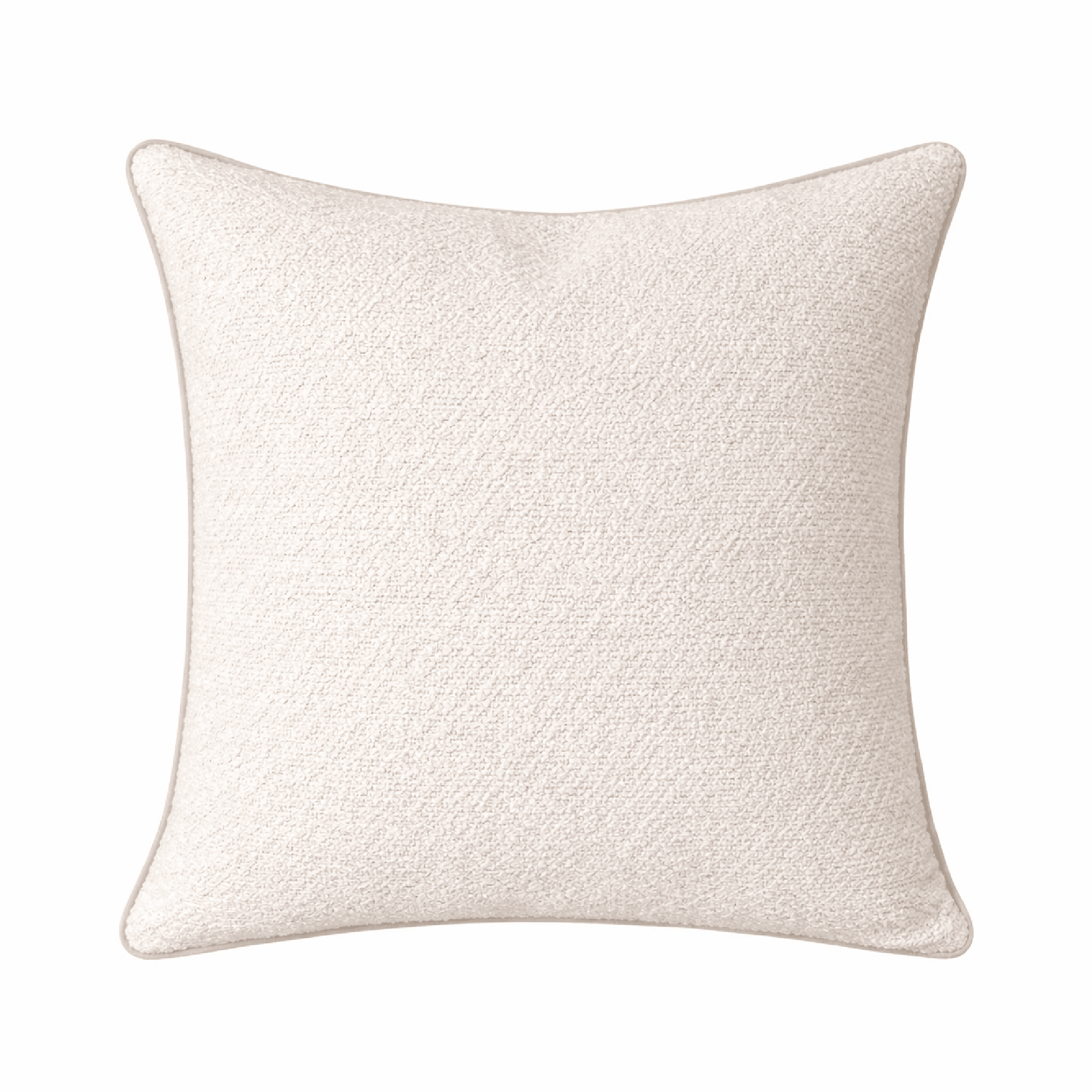 Cojin de Plumas Exterior Peluche y Beige