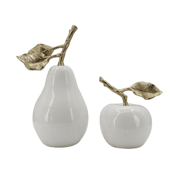 Figura Decorativa Manzana Blanco