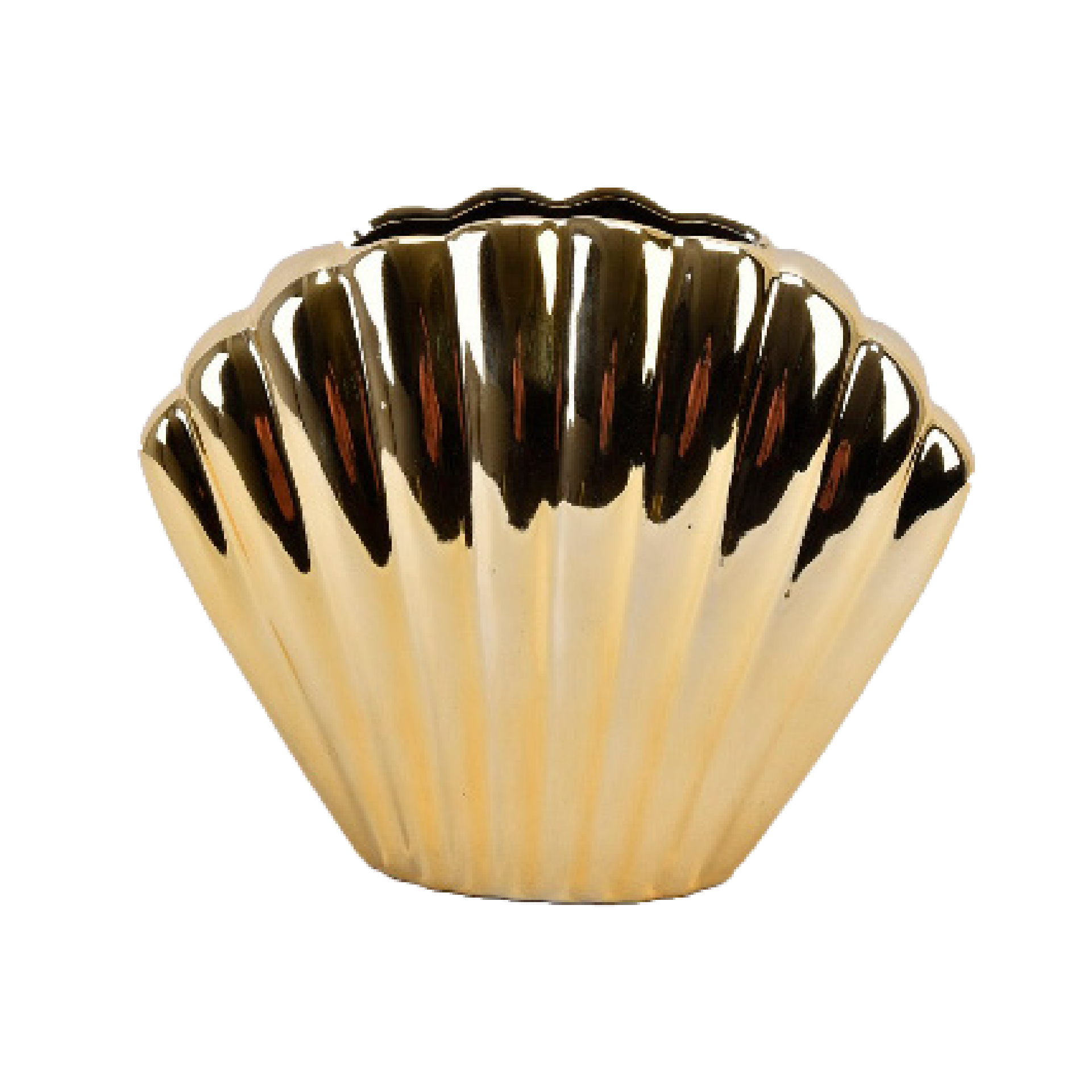 Jarron Ceramica Shell Dorado