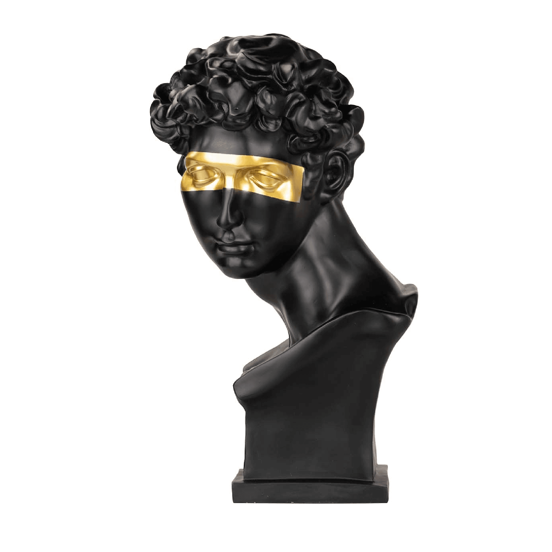 Escultura Decoracion Resina Negro/Gold
