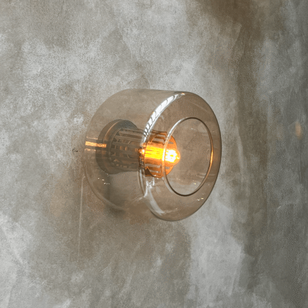 Luminaria de Pared Wall Drum S con Accesorio de Madera Champagne
