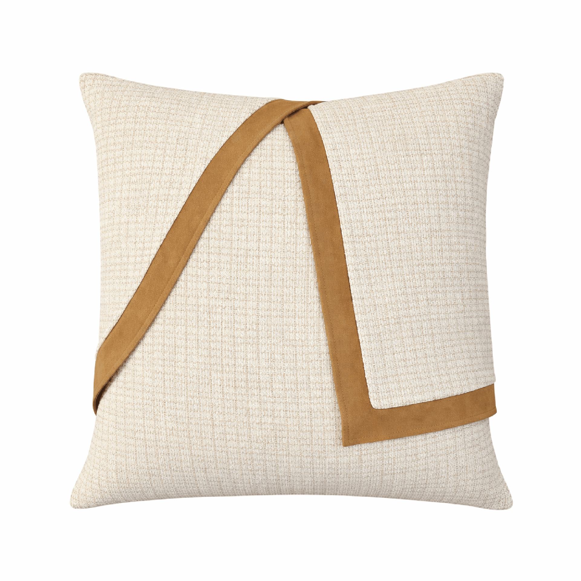 Cojin de Plumas con Apliques Mostaza