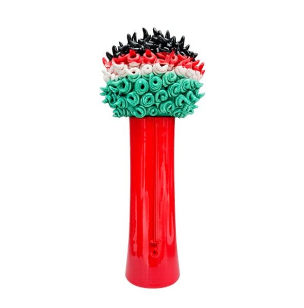 Escultura Erizo Grande en Dos Piezas Cabeza Multicolor