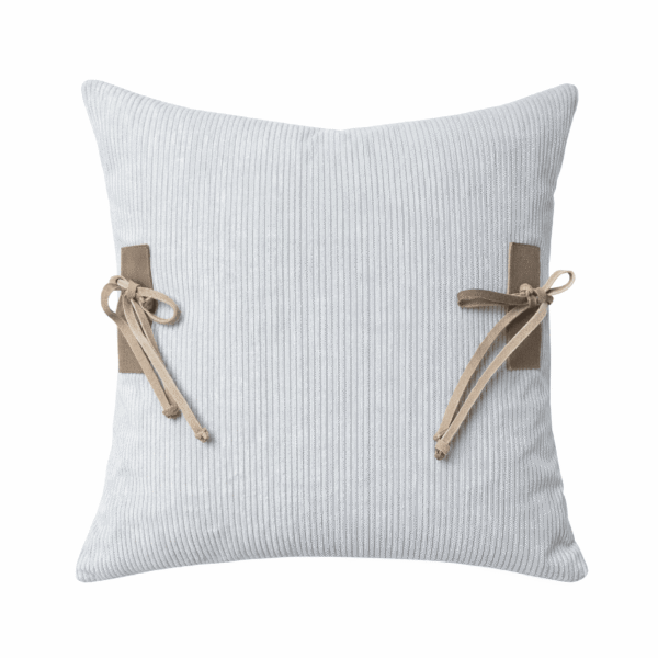 Cojin de Plumas Interior Beige con Laterales de Cuero