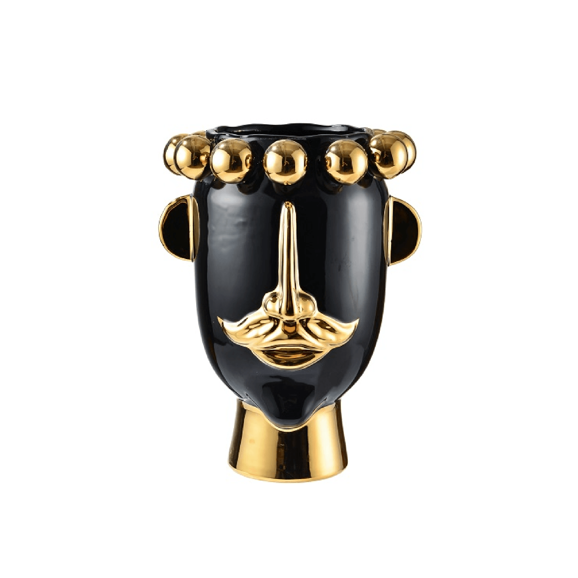 Jarron Face Ceramica Negro/Gold