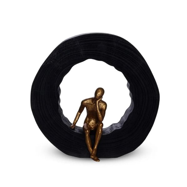 Escultura Hombre Dorado en Madera II