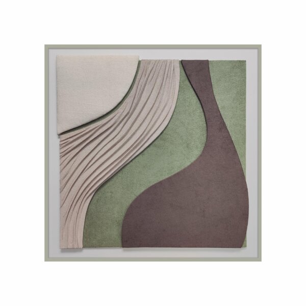 Cuadro Con Marco de Madera Y Tejido Boucle I En Relieve