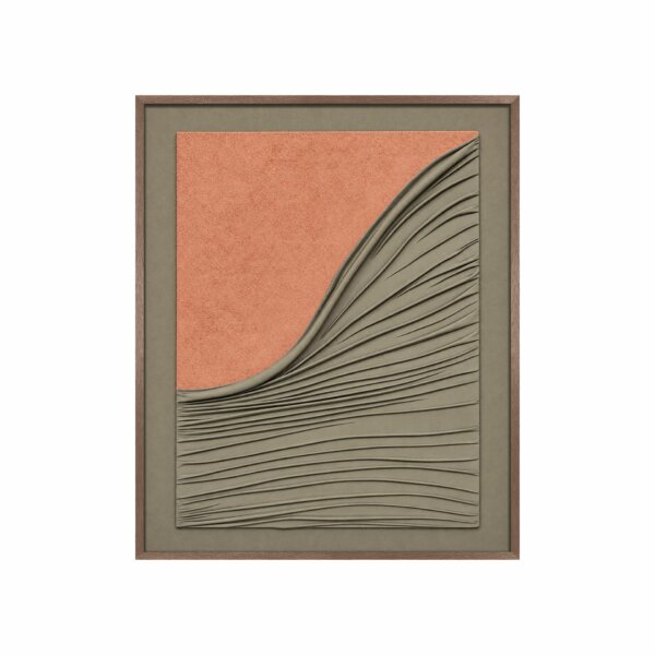Cuadro Con Marco de Madera, Vidrio Y Tejido Boucle II En Relieve